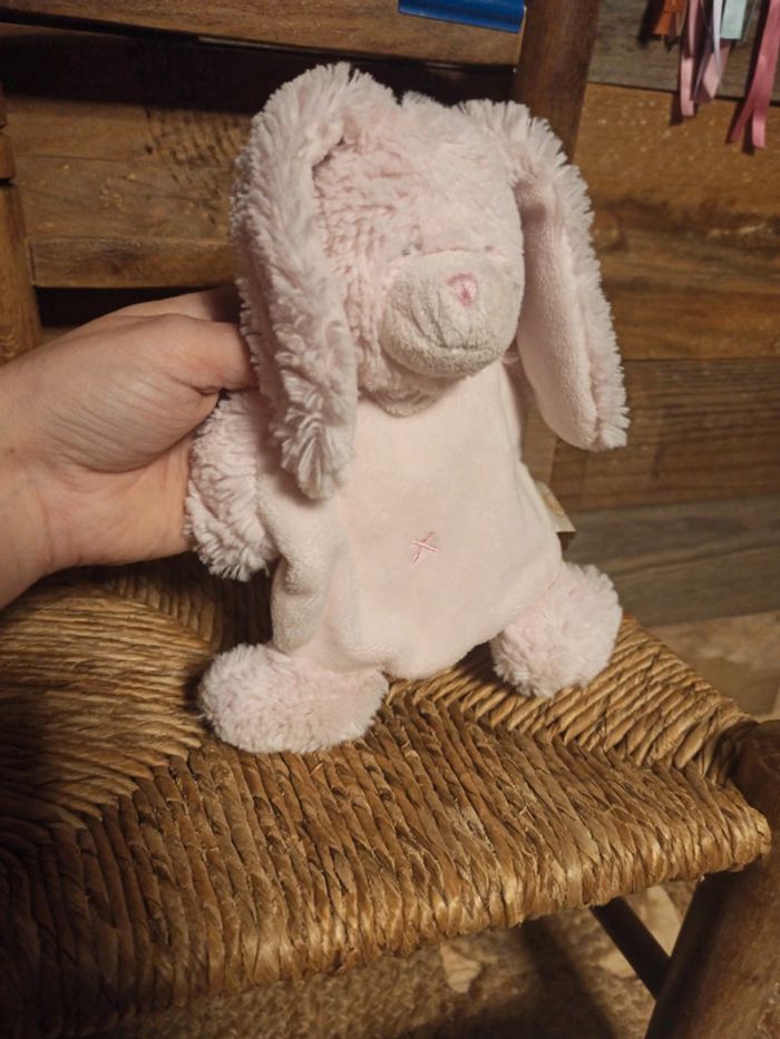 Doudou lapin rose baby nat - photo numéro 4