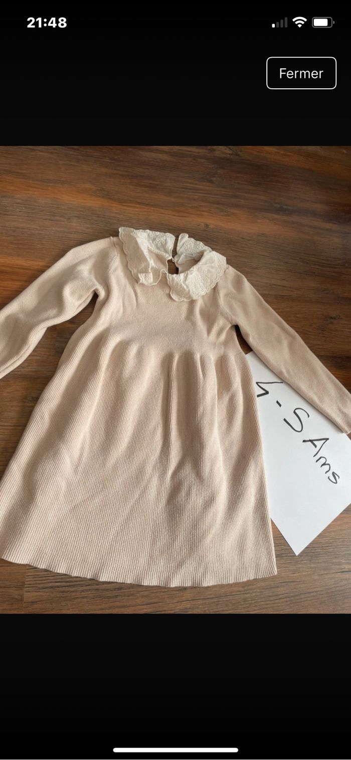 Robe beige col Claudine