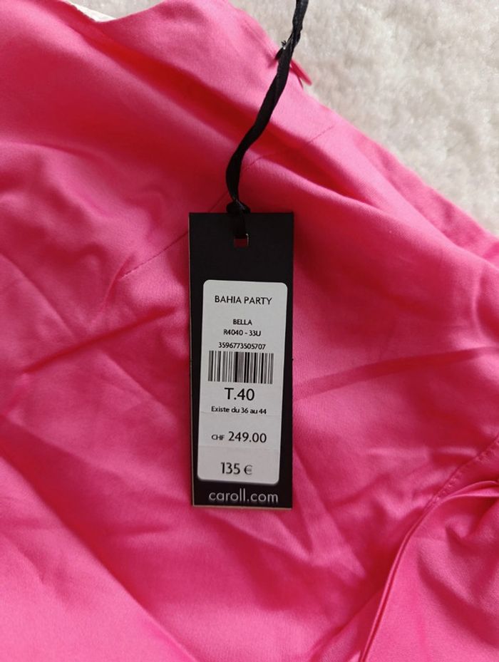 Robe de cérémonie Caroll 40 rose fuchsia neuve mariage événement - photo numéro 9