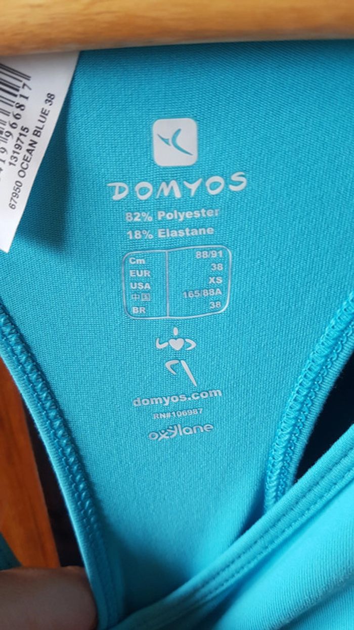 Débardeur Marcel de sport turquoise - photo numéro 2