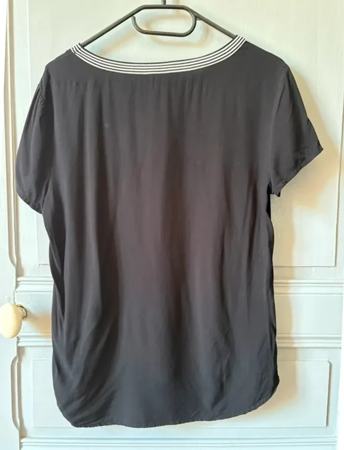 T shirt noir à col marinière Esmera 38 - photo numéro 3