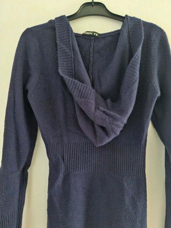 Robe pull à capuche bleue - photo numéro 3