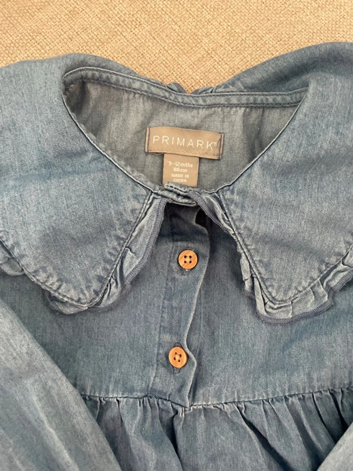Robe en jean col Claudine 9-12 mois - photo numéro 3