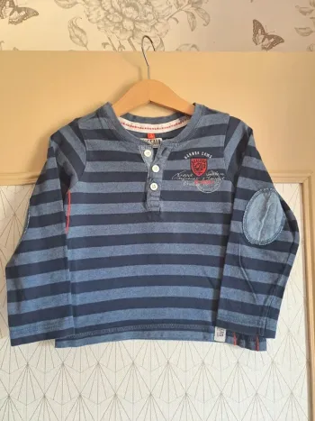 T-shirt garçon 5 ans bleu rayé tbe tissaia