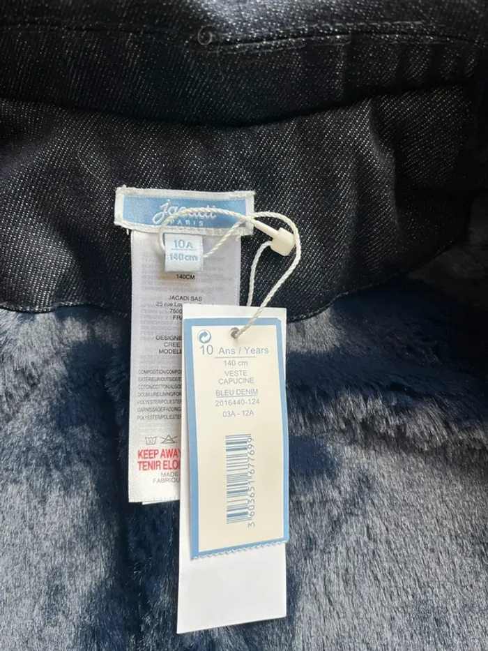 Veste en jean fourrée Jacadi 10 ans neuve - photo numéro 5
