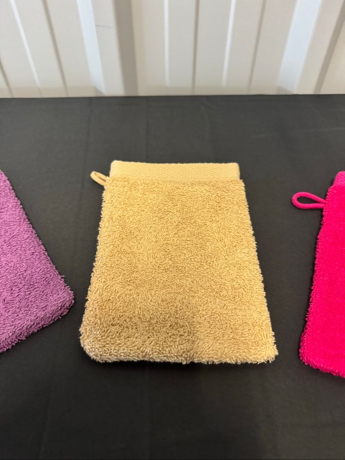 Lot de 3 Gants de Toilette 100% Coton Portugais - Couleurs Vives & Douceur Max - photo numéro 3