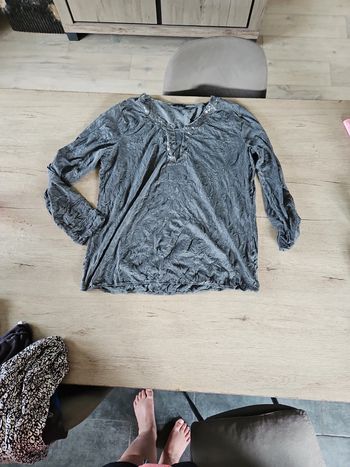 Blouse grise manches longues, Street One, taille 44/46, nickel