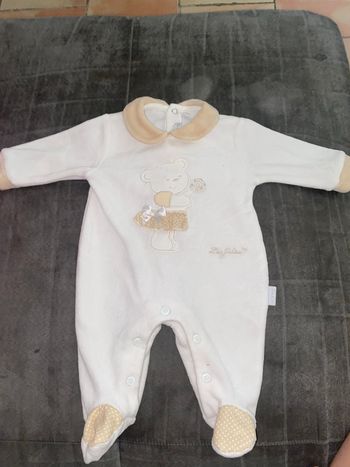 Pyjama velours avec col