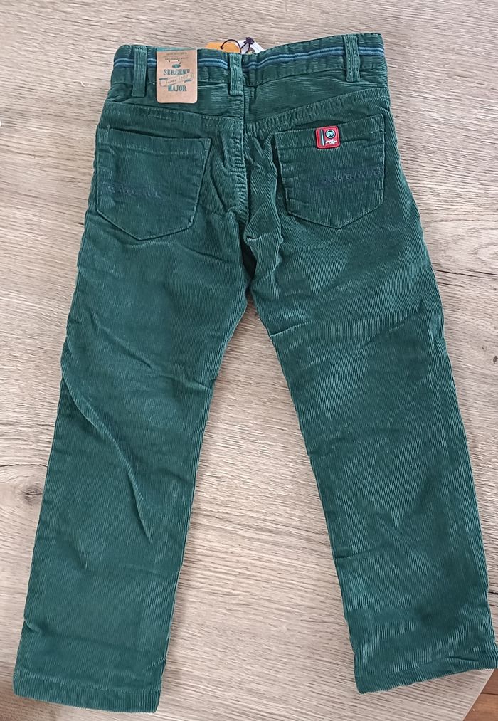 Pantalon velours neuf vert sergent major 3 ans - photo numéro 2
