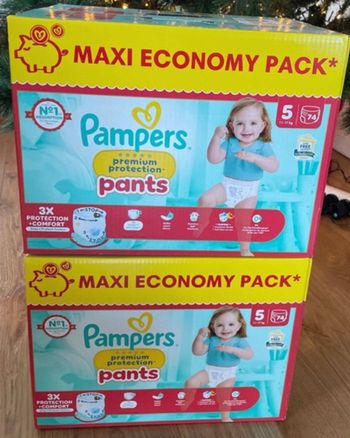 lot 2 cartons pampers protection premium pants taille 5