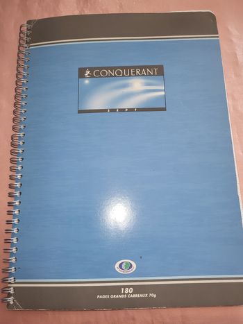 Grand cahier grand carreaux CONQUERANT 180 PAGES