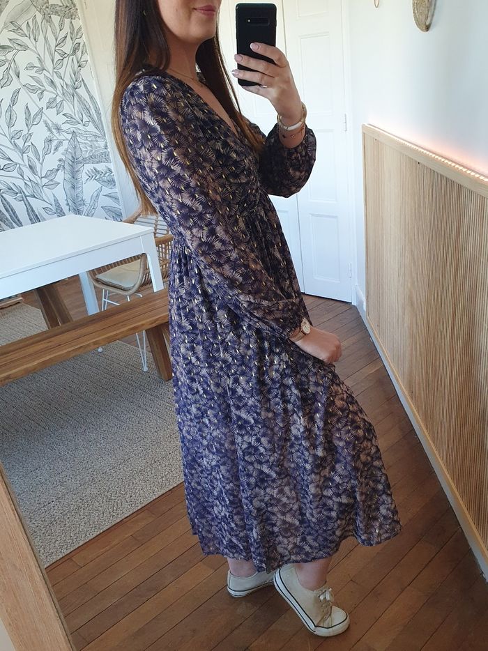 Robe longue Manille bleu marine Taille L - photo numéro 3