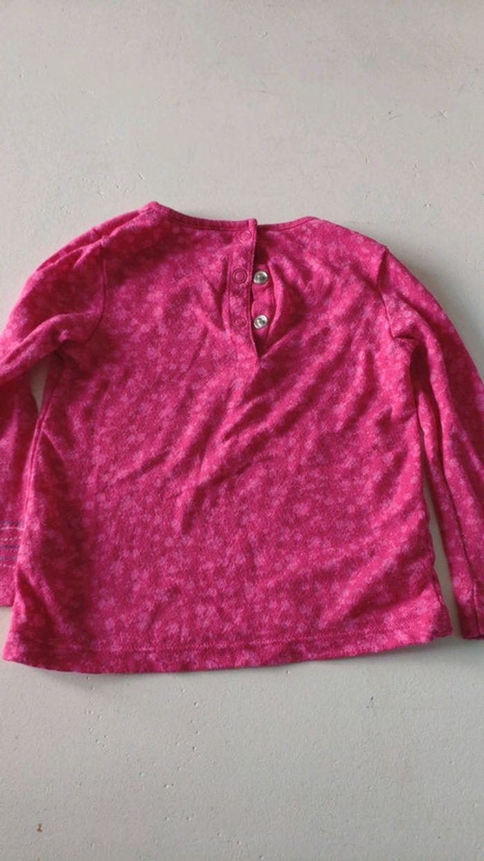 Tee shirt manches longues rose Orchestra fille 24 mois - photo numéro 3
