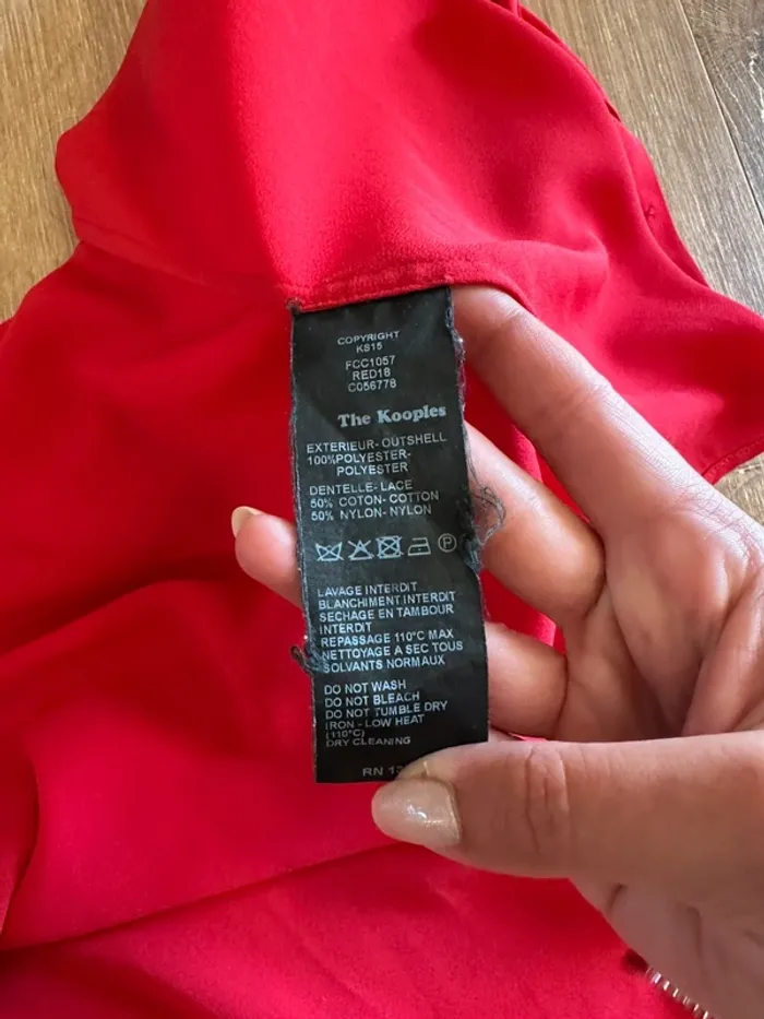 Blouse The Kooples rouge taille 36 - photo numéro 7