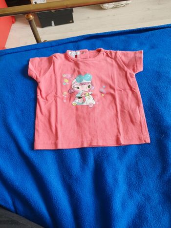 Tee-shirt rose fille 6mois in extenso