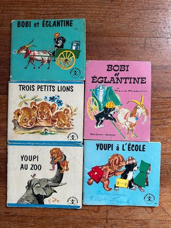 Lot de 5 mini-livres Pierre Probst Hachette Caroline Youpi Bobi albums vintage