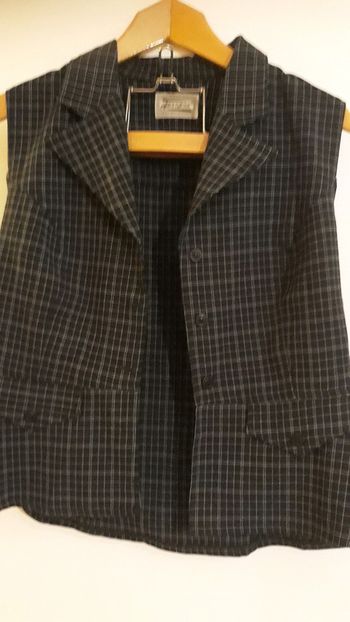 Tailleur pantalon & blazer sans manches - T. 46