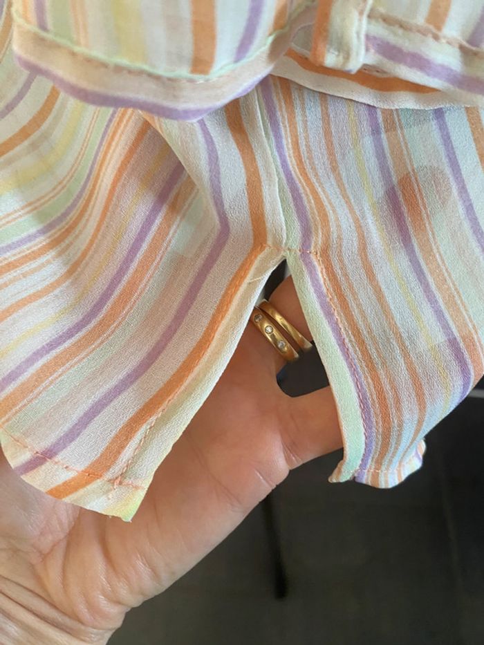 Chemise Afibel en voile aux couleurs pastels taille 38 - photo numéro 6