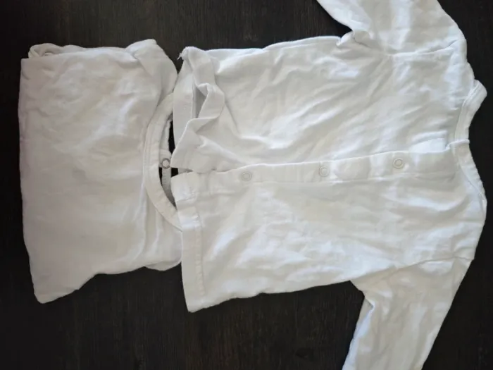 Lot 2 t-shirt manches longues blanc ouverture dorsale - photo numéro 3