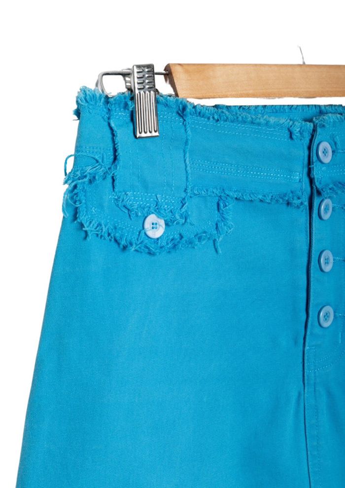 Mini jupe en jean bleu vintage • Blue mini skirt Pan’s Jean Taille M - photo numéro 3