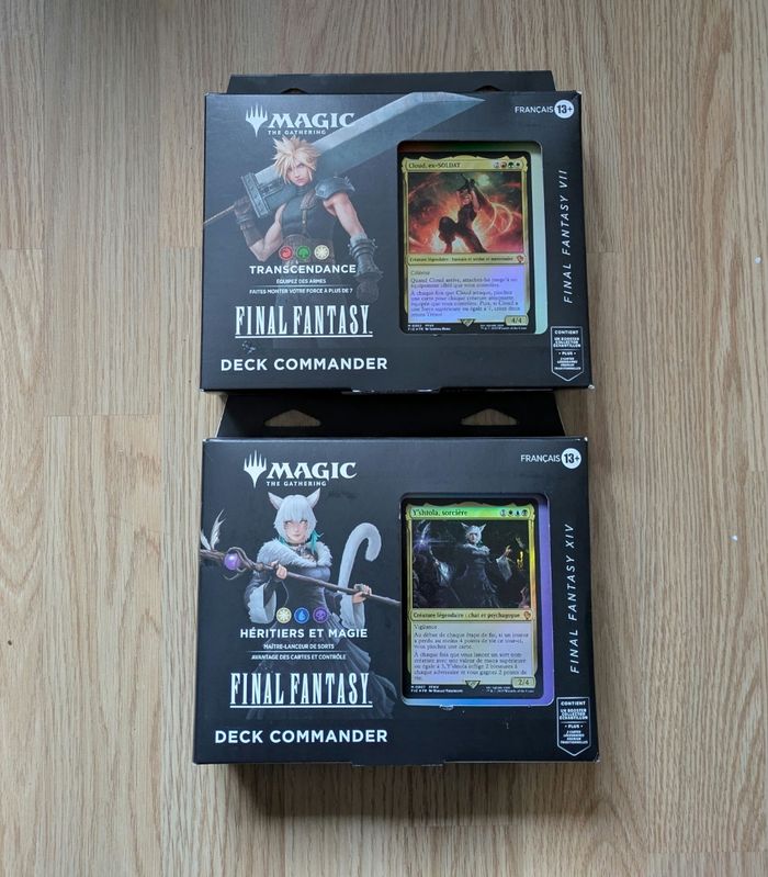 Lot de 2 deck magic commander final fantasy - neufs scellés - héritiers et magie / transcendance