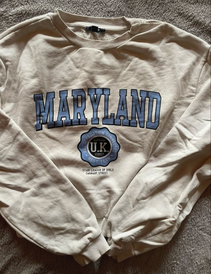 pull court KIABI Maryland - blanc & bleu, taille M