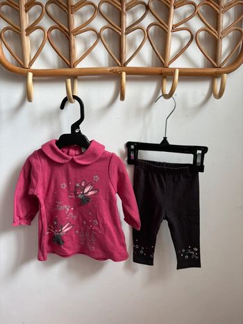 Ensemble rose et gris fée 3 mois