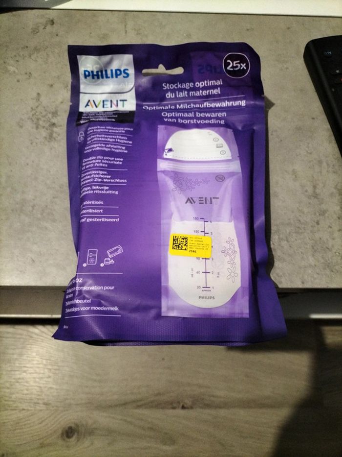 Sachet de stockage lait maternel