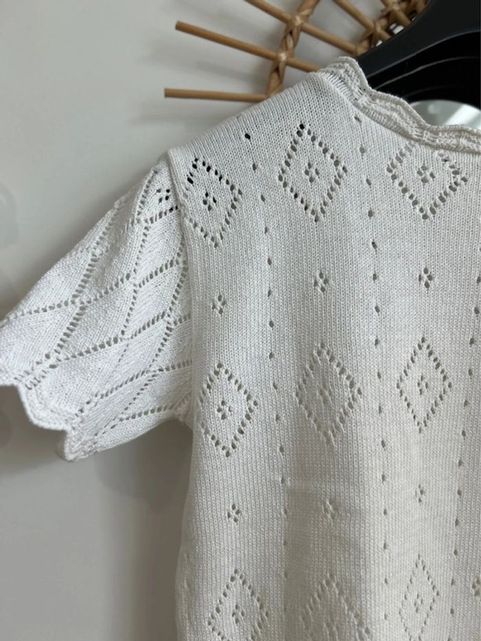 Pull maille tricot ajouré broderies Mango - photo numéro 4