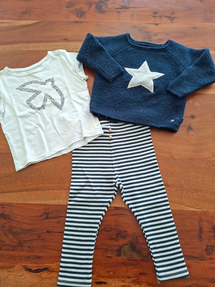 Lot pull, t-shirt et legging 24 mois