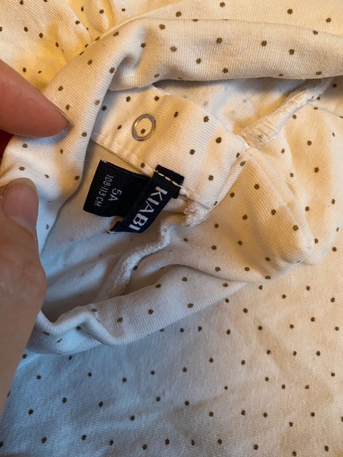 Pull col roulé blanc à pois Kiabi Taille 5 ans - photo numéro 4