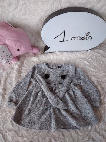 Robe manches longues Fille 1 mois Chat Kiabi