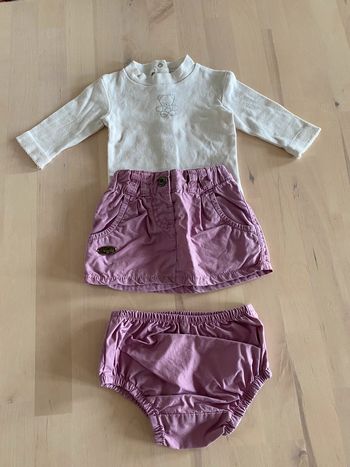 Ensemble haut + jupe + bloomer - taille 1 mois