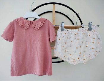 3 ans ensemble été Teeshirt tape a l'oeil ( étiquette coupée) et bloomer kiabi