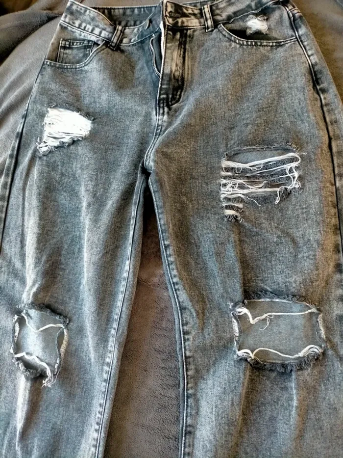 2 jeans larges femme L - photo numéro 6