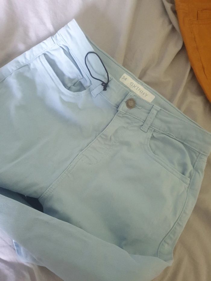 Jean skinny bleu ciel femme taille 34 - photo numéro 6