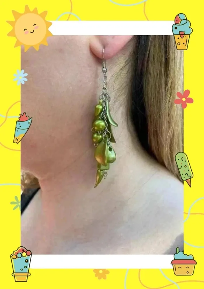 Boucles d'oreilles pendantes vertes