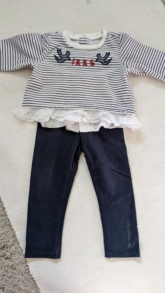 Ensemble IKKS rayé 12 mois