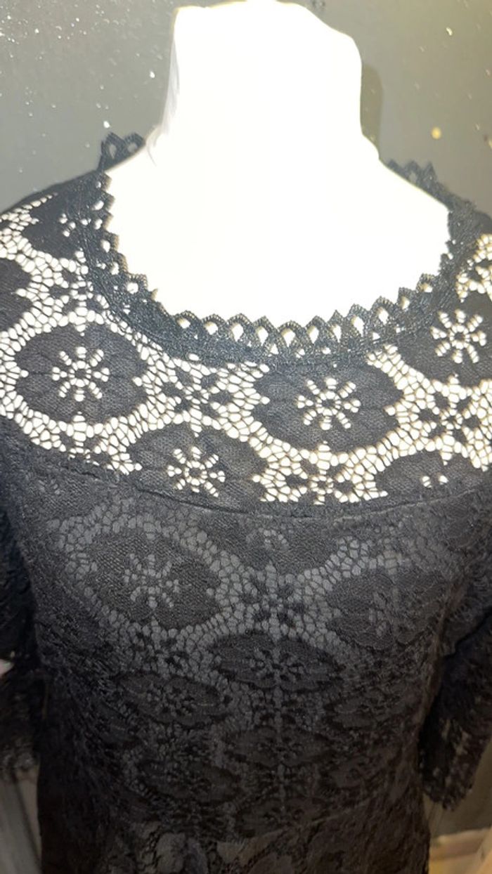 Superbe robe noire dentelle, Manoukian, taille 40 - photo numéro 3