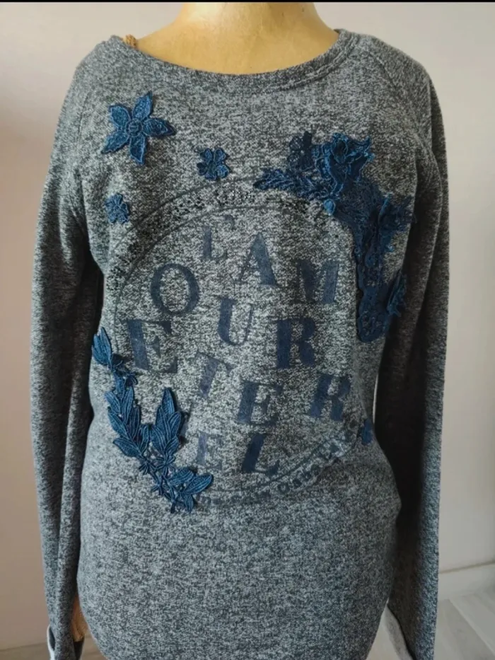 Sweat gris et marine - photo numéro 2