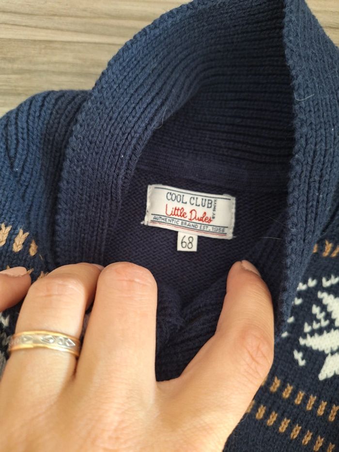 Gilet bleu marine bébé garçon 6 mois - photo numéro 2