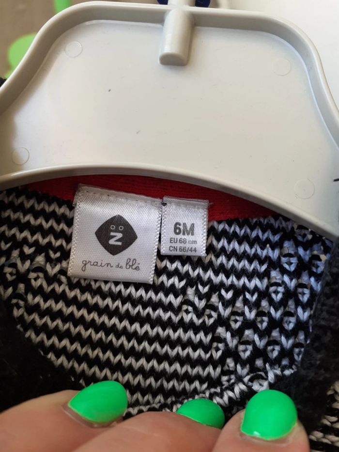 Pull grain de blé taille 6 mois. - photo numéro 2