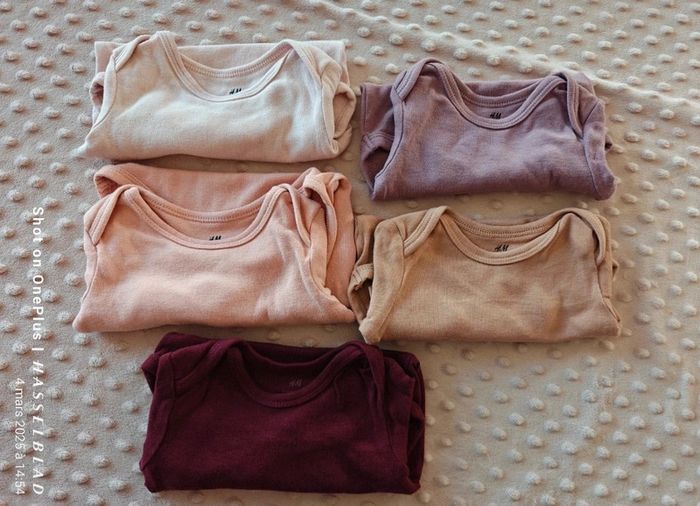Lot de 5 bodies ML tons rose