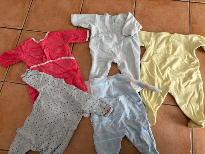 Lot de pyjama grenouillere mixte fille garcon - photo numéro 2