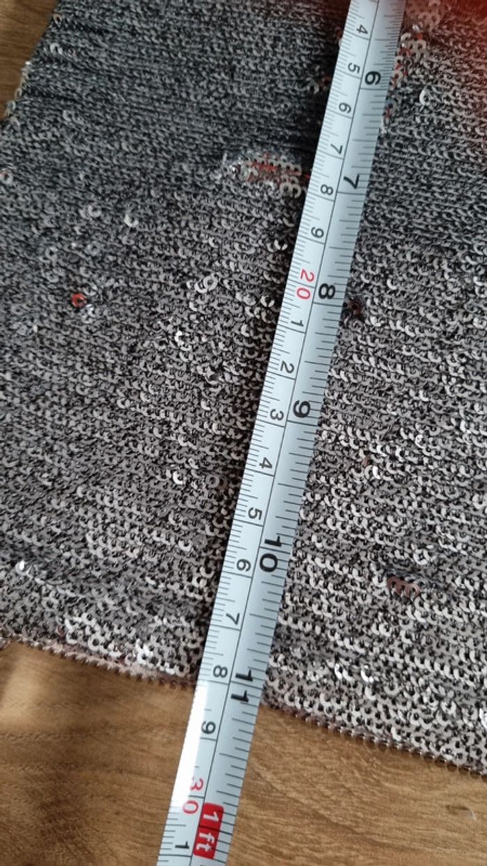 Pochette MAJE grise avec sequins sympa 28 cm Hauteur - photo numéro 9
