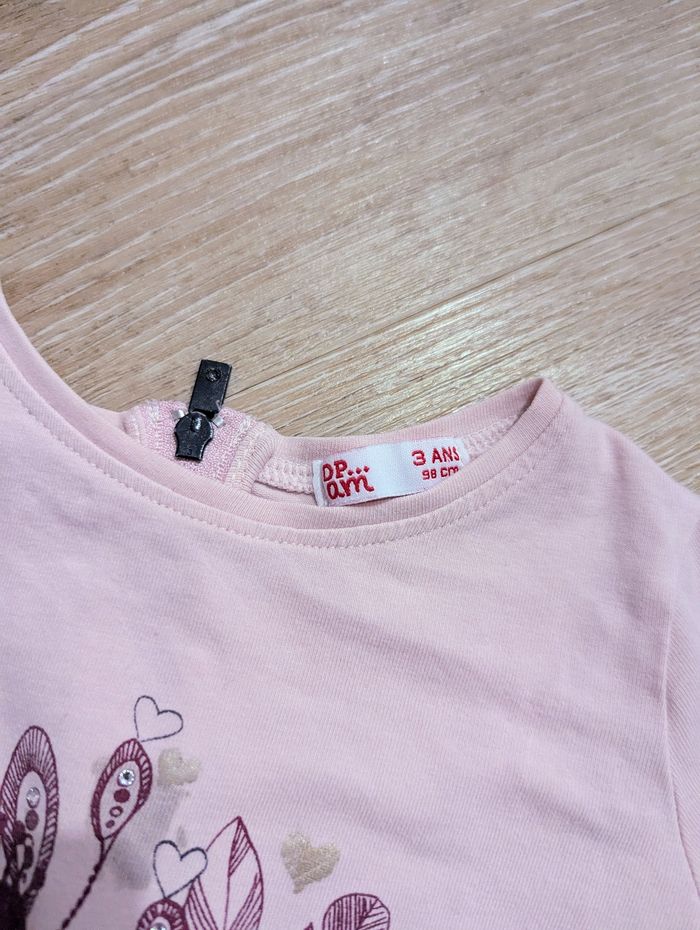 T-shirt rose 36 mois bébé fille Sergent major - photo numéro 3