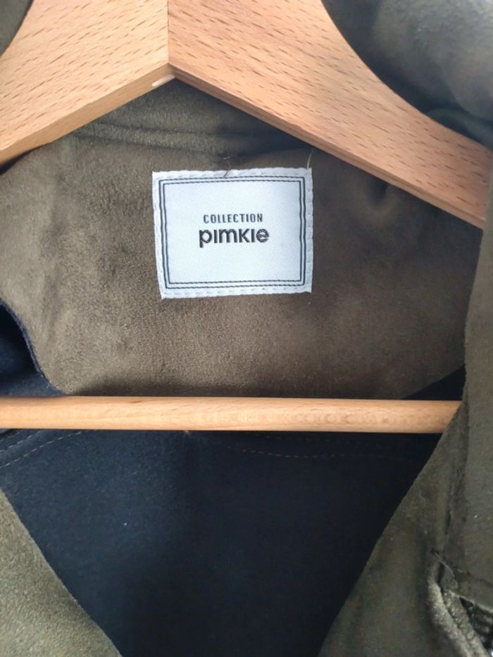 Superbe veste perfecto femme kaki effet suédine taille S - photo numéro 2