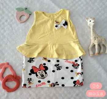Robe jaune Minnie Disney 06mois