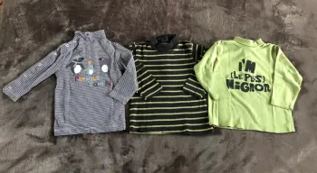 Lot de 3 t-shirts à col roulé 12 mois