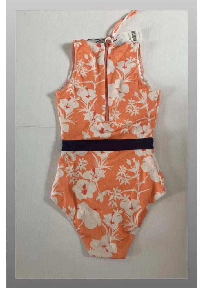 Maillot de bain une pièce orange avec fleurs Albertine Taille 0 (34) - photo numéro 2